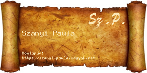 Szanyi Paula névjegykártya